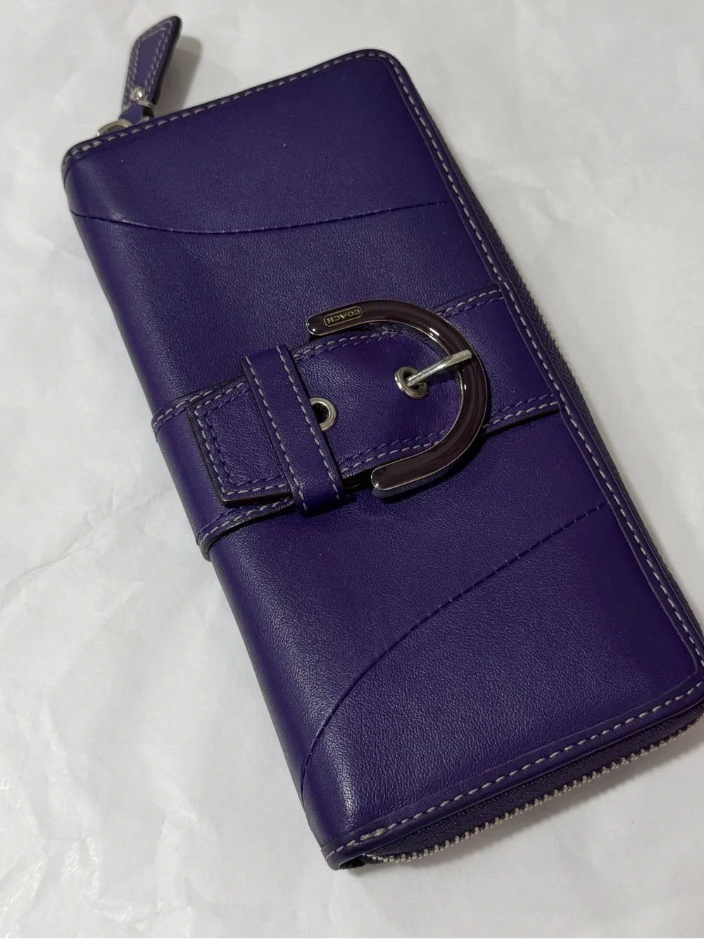 Coach Vintage Deep Purple Soho Zip Around Wallet
